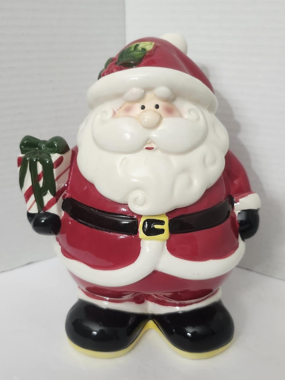 David's Cookies Jolly Santa Claus Christmas Present Ceramic Cookie Jar